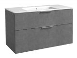 Waschtischunterschrank Ongole 21, Farbe: Grau – Abmessungen: 62 x 101 x 46 cm (H x B x T)