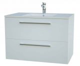 Waschtischunterschrank Bijapur 17, Farbe: Weiß glänzend – 50 x 76 x 47 cm (H x B x T)