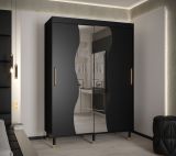 Kleiderschrank im modernen Design Jotunheimen 186, Farbe: Schwarz - Abmessungen: 208 x 150,5 x 62 cm (H x B x T)