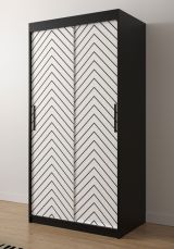 Kleiderschrank mit edlen Design Mulhacen 37, Farbe: Eiche Artisan / Schwarz matt - Abmessungen: 200 x 100 x 62 cm (H x B x T), mit 5 Fächern