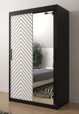 Eleganter Kleiderschrank Mulhacen 84, Farbe: Schwarz matt / Weiß matt - Abmessungen: 200 x 120 x 62 cm (H x B x T), mit genügend Stauraum