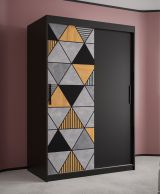 Moderner Kleiderschrank Strahlhorn 02, Farbe: Schwarz matt - Abmessungen: 200 x 120 x 62 cm (H x B x T), mit fünf Fächern