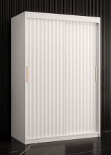 Schlichter Kleiderschrank Balmenhorn 53, Farbe: Weiß matt - Abmessungen: 200 x 120 x 62 cm (H x B x T), mit fünf Fächern und zwei Kleiderstangen