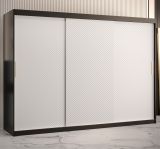 Schlichter Kleiderschrank Balmenhorn 23, Farbe: Schwarz matt / Weiß matt - Abmessungen: 200 x 250 x 62 cm (H x B x T), mit drei Türen