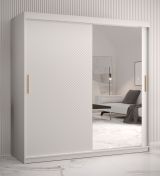 Edler Kleiderschrank mit 10 Fächern Balmenhorn 37, Farbe: Weiß matt - Abmessungen: 200 x 180 x 62 cm (H x B x T), mit einer Spiegeltür