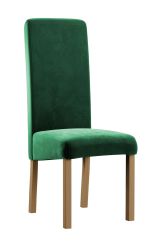 Stuhl mit Polsterung Born 10, Buchenholz Vollholz massiv, Farbe: Eiche / Grüne Polsterung - Abmessungen: 99 x 46 x 59 cm (H x B x T)