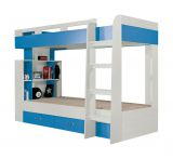 Funktionsbett / Kinderbett  "Felipe" 19, Blau / Weiß - Liegefläche: 90 x 200 cm