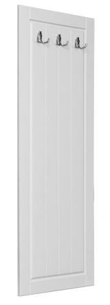 Garderobe Gyronde 26, Kiefer massiv Vollholz, weiß lackiert - 130 x 47 x 2 cm (H x B x T)