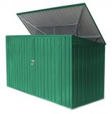 Mülltonnenbox / Metallgerätehaus, Maße: 235 x 100 x 130 cm  (L x B x H), Farbe: Grün