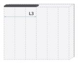 Oberer LED-Rahmen für Drehtürenschrank / Kleiderschrank Faleasiu und Anbaumodule, Farbe: Weiß - Breite: 137 cm
