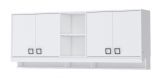 Hängeschrank 23, Farbe: Weiß - Abmessungen: 82 x 209 x 37 cm (H x B x T)