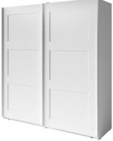 Schiebetürenschrank / Kleiderschrank Argos, Farbe: Weiß - Abmessungen: 218 x 200 x 65 cm (H x B x T)