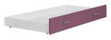 Schublade für Kinderbett / Jugendbett Koa, Farbe: Weiß / Violett - Abmessungen: 26 x 94 x 199 cm (H x B x L)