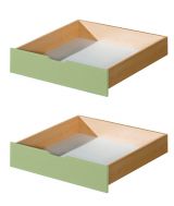 Schublade für Kinderbett / Jugendbett Milo 30, Farbe: Natur / Grün, massiv - Abmessungen: 15 x 86 x 78 cm (H x B x T)
