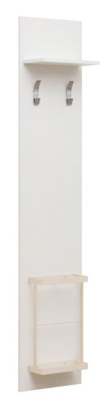 Garderobe Sabadell 05, Farbe: Weiß - 199 x 40 x 31 cm (H x B x T)