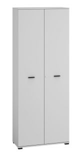 Büroschrank Toivala 01, Farbe: Hellgrau - Abmessungen: 204 x 79 x 34 cm (H x B x T), mit 2 Türen und 5 Fächern