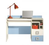 Jugendzimmer Schreibtisch Namur 18, Farbe: Blau / Beige - Abmessungen: 85 x 125 x 55 cm (H x B x T)