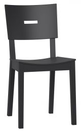 Stuhl Eiche massiv, Farbe: Schwarz - Abmessungen: 86 x 43 x 50 cm (H x B x T)