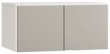 Aufsatz für zweitürigen Kleiderschrank Bellaco 38, Farbe: Weiß / Grau- Abmessungen: 45 x 93 x 57 cm (H x B x T)