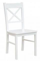 Stuhl Gyronde 22, Buche massiv Vollholz, Weiß lackiert - 94 x 43 x 44 cm (H x B x T)