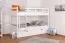 Etagenbett für Erwachsene "Easy Premium Line" K20/h inkl. Liegeplatz und 2 Abdeckblenden, Kopf- und Fußteil gerade, Buche Vollholz massiv Weiß - 90 x 200 cm (B x L), teilbar