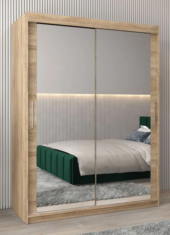 150 cm breiter Kleiderschrank mit 5 Fächern und 2 Türen | Farbe: Sonoma Eiche Abbildung