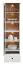 Vitrine Oulainen 04, Farbe: Weiß / Eiche - Abmessungen: 200 x 55 x 40 cm (H x B x T), mit 1 Tür, 1 Schublade und 5 Fächern