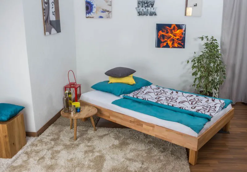 Jugendbett Wooden Nature 04 Kernbuche geölt, massiv - Liegefläche 120 x 200 cm (B x L)