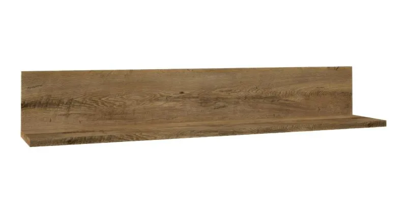 Hängeregal / Wandregal Selun 08, Farbe: Eiche Dunkelbraun - 20 x 130 x 19 cm (H x B x T)