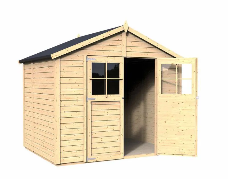 Holz-Gartenhütte 1,82 x 2,39 Meter (inkl. Dach) | Natur | Satteldach Abbildung