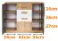 Kommode Valbom 06, Farbe: Eiche Riviera / Weiß / Grafit - Abmessungen: 91 x 120 x 40 cm (H x B x T), mit 2 Türen, 4 Schubladen und Fächern