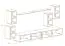 Hängende Wohnzimmerwand Volleberg 80, Farbe: Grau / Eiche Wotan - Abmessungen: 150 x 280 x 40 cm (H x B x T), mit Push-to-open Funktion