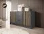 Kommode mit stylischen Design Leeds 09, Farbe: Graphit - Abmessungen: 86 x 155 x 45 cm (H x B x T), mit drei Schubladen