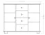 Kommode Kiefer massiv Vollholz Weiß Junco 164 – Abmessungen: 100 x 121 x 41 cm (H x B x T)