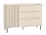 Kommode mit Schubladen Petkula 05, Farbe: Beige hell - Abmessungen: 85 x 120 x 40 cm (H x B x T), mit 1 Tür, 3 Schubladen und 2 Fächern