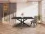 Esstisch Ourense 01, Farbe: Marmor schwarz / Schwarz - Abmessungen: 140 x 80 cm (B x T)