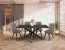 Esstisch Ourense 02, Farbe: Marmor schwarz / Schwarz - Abmessungen: 160 x 90 cm (B x T)