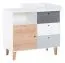 Jugendzimmer - Kommode Syrina 03, Farbe: Weiß / Grau / Eiche - Abmessungen: 97 x 104 x 55 cm (H x B x T)