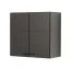 Hängeschrank Plina 02, Farbe: Weiß / Schwarz / Schwarz Matt, zwei Türen, ABS-Kantenschutz, modernes Design, zwei Fächer, Maße: 57 x 60 x 30 cm, für Küchen