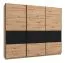 Schwebetürenschrank / Kleiderschrank Crina 11, Farbe: Eiche Artisan / Schwarz, zwei Kleiderstangen, ABS-Kanten, Maße: 224 x 262,5 x 65,5 cm