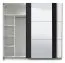 Moderner Kleiderschrank mit zwei Kleiderstangen Sizila 01, Farbe: Weiß / Schwarz, 10 Fächer, Spiegel, Maße: 210 x 217 x 62,5 cm, hochwertige Materialien