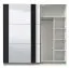 Moderner Kleiderschrank mit zwei Kleiderstangen Sizila 01, Farbe: Weiß / Schwarz, 10 Fächer, Spiegel, Maße: 210 x 217 x 62,5 cm, hochwertige Materialien