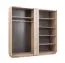 Moderner Kleiderschrank mit großer Spiegeltür Niel 15, Farbe: Eiche / Anthrazit - Abmessungen: 210 x 215 x 61 cm (H x B x T)