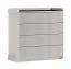 Kommode mit 4 Schubladen in Kaschmir, 90 x 90 x 40 cm, Soft Close und Push-to-open System, Rillenmuster an den Fronten, Ablagefläche aus Antisolglas