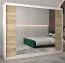 250 cm breiter Kleiderschrank mit 3 Türen | 10 Fächer | Farbe: Sonoma Eiche / Weiß Abbildung
