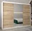 250 cm breiter Kleiderschrank mit 10 Fächern und 3 Türen | Farbe: Sonoma Eiche / Weiß Abbildung