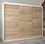 Großer 250 cm breiter Kleiderschrank mit 10 Fächern und 3 Türen | Farbe: Sonoma Eiche / Weiß Abbildung