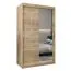 Schiebetürenschrank / Kleiderschrank mit Spiegel Tomlis 02B, Farbe: Eiche Sonoma - Abmessungen: 200 x 120 x 62 cm (H x B x T)