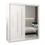 Schiebetürenschrank / Kleiderschrank mit Spiegel Tomlis 04B, Farbe: Weiß matt - Abmessungen: 200 x 180 x 62 cm (H x B x T)