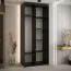 Kleiderschrank Tharo in Schwarz/Weiß mit Schiebetüren, viel Stauraum, Einlegeböden, auch für Wohnzimmer geeignet, Anti Staubbürsten, 235,2 x 110 x 45 cm